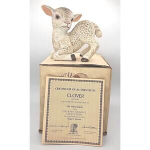Vtg 1980 River Shore Porcelain Figurine Clover the Lamb IB COA U238